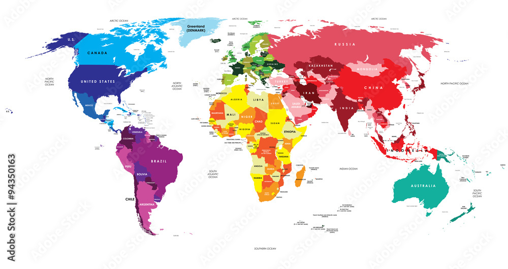 Fototapeta Political Map of the World