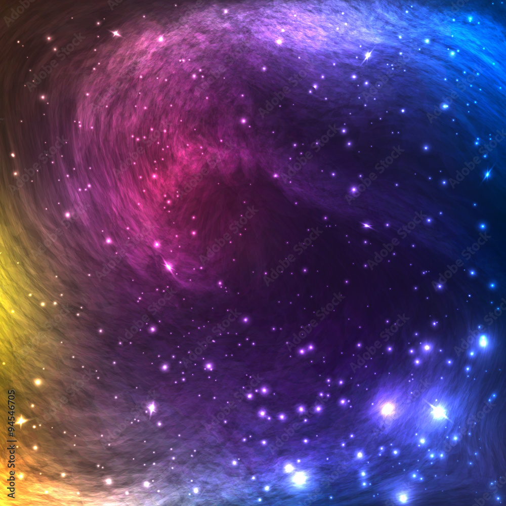Obraz Kwadryptyk Colorful Space Galaxy