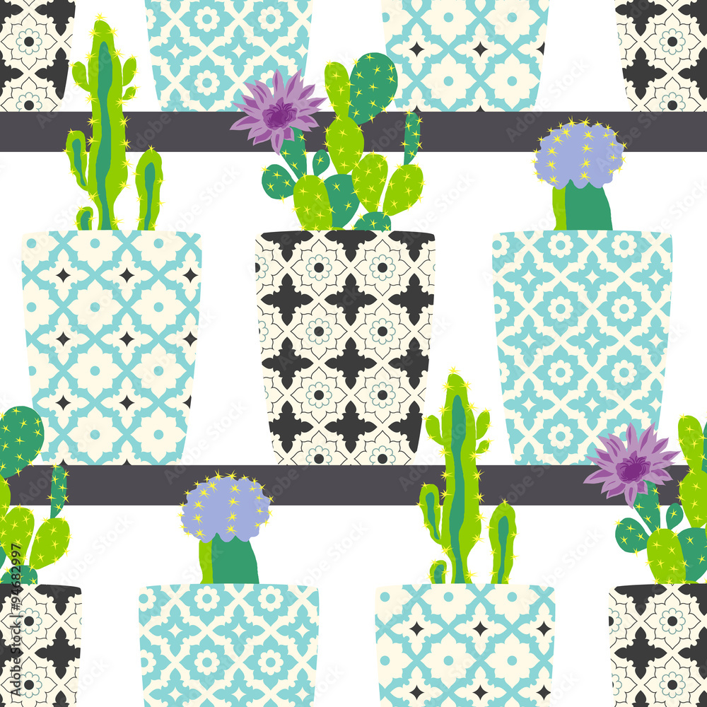 Tapeta Cute cactus flowers in