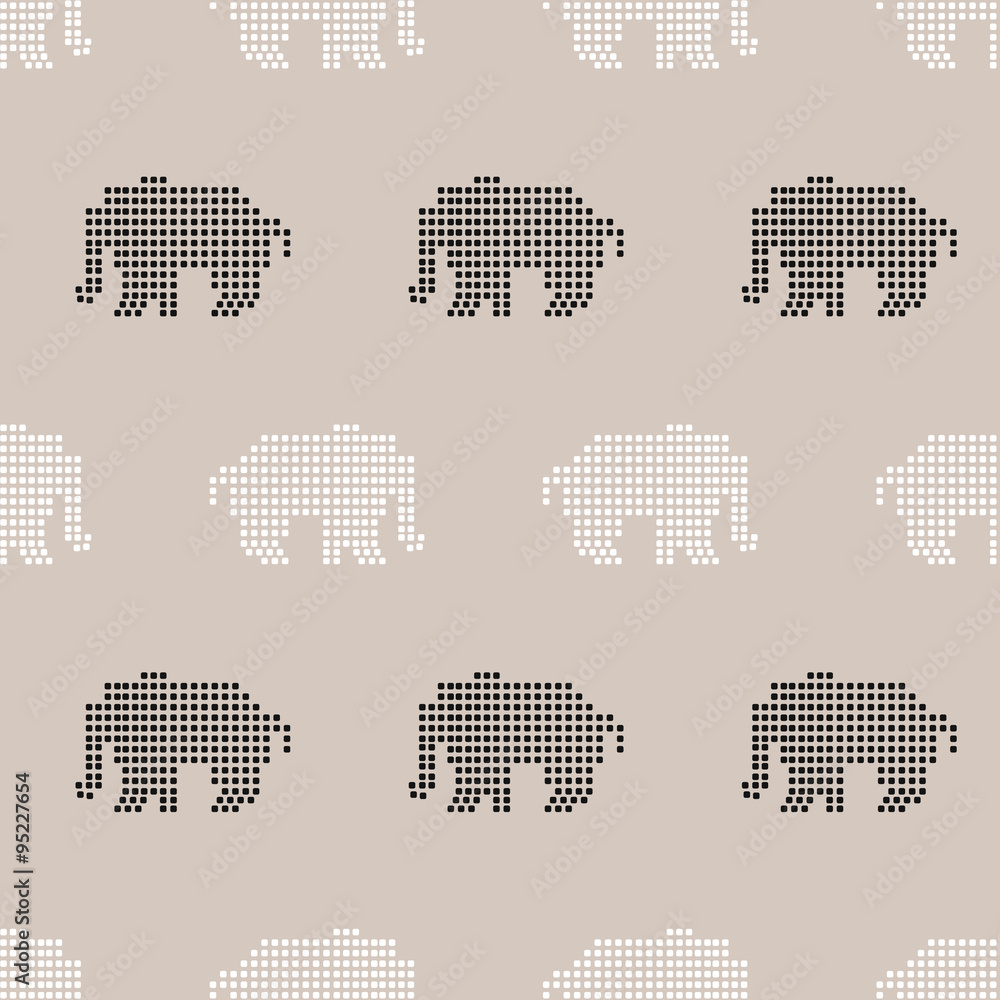 Fototapeta seamless elephant pattern