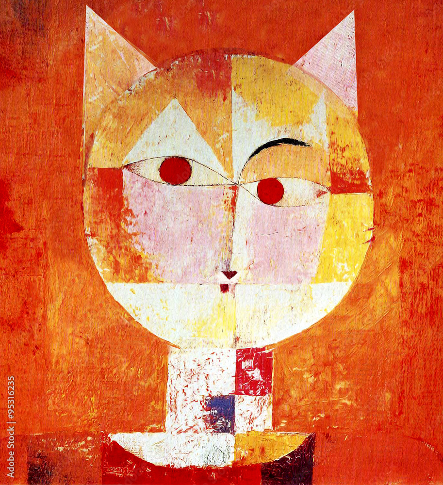 Obraz Tryptyk Colored Portrait of a Cat