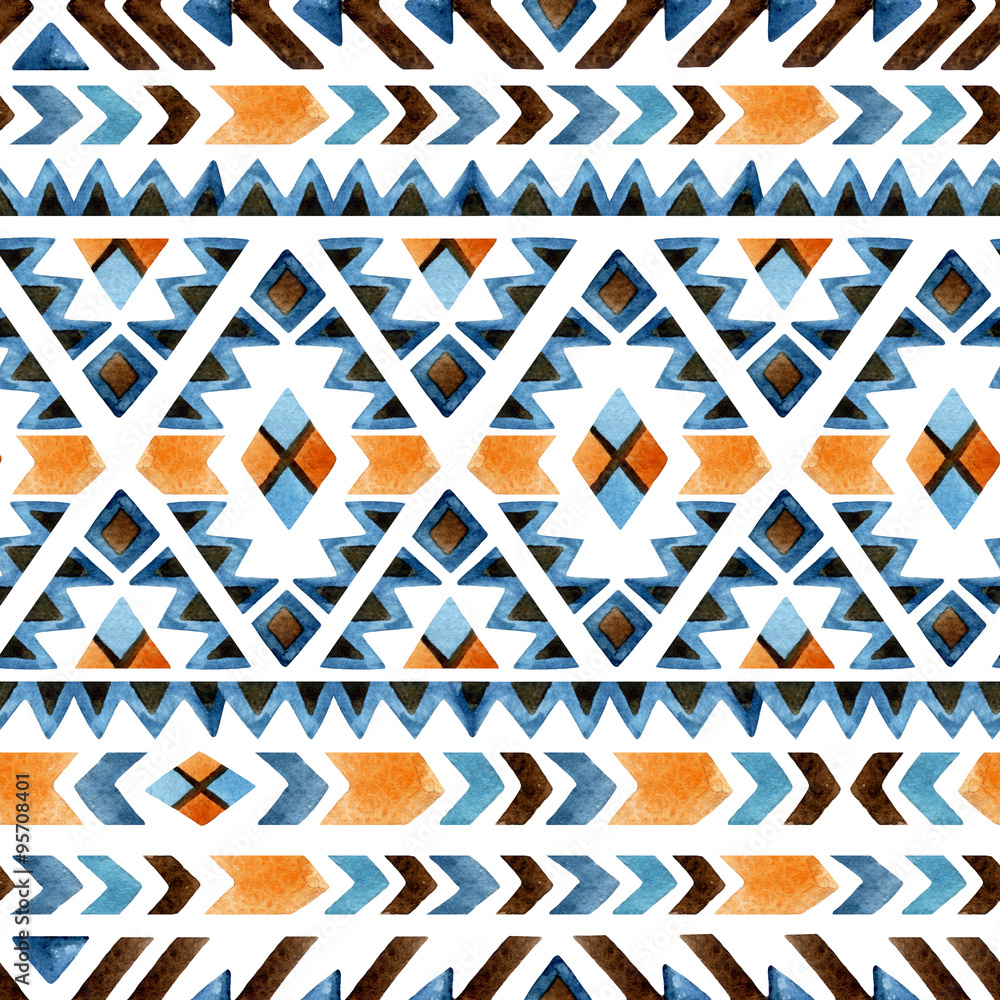 Obraz Tryptyk Geometrical ethnic seamless