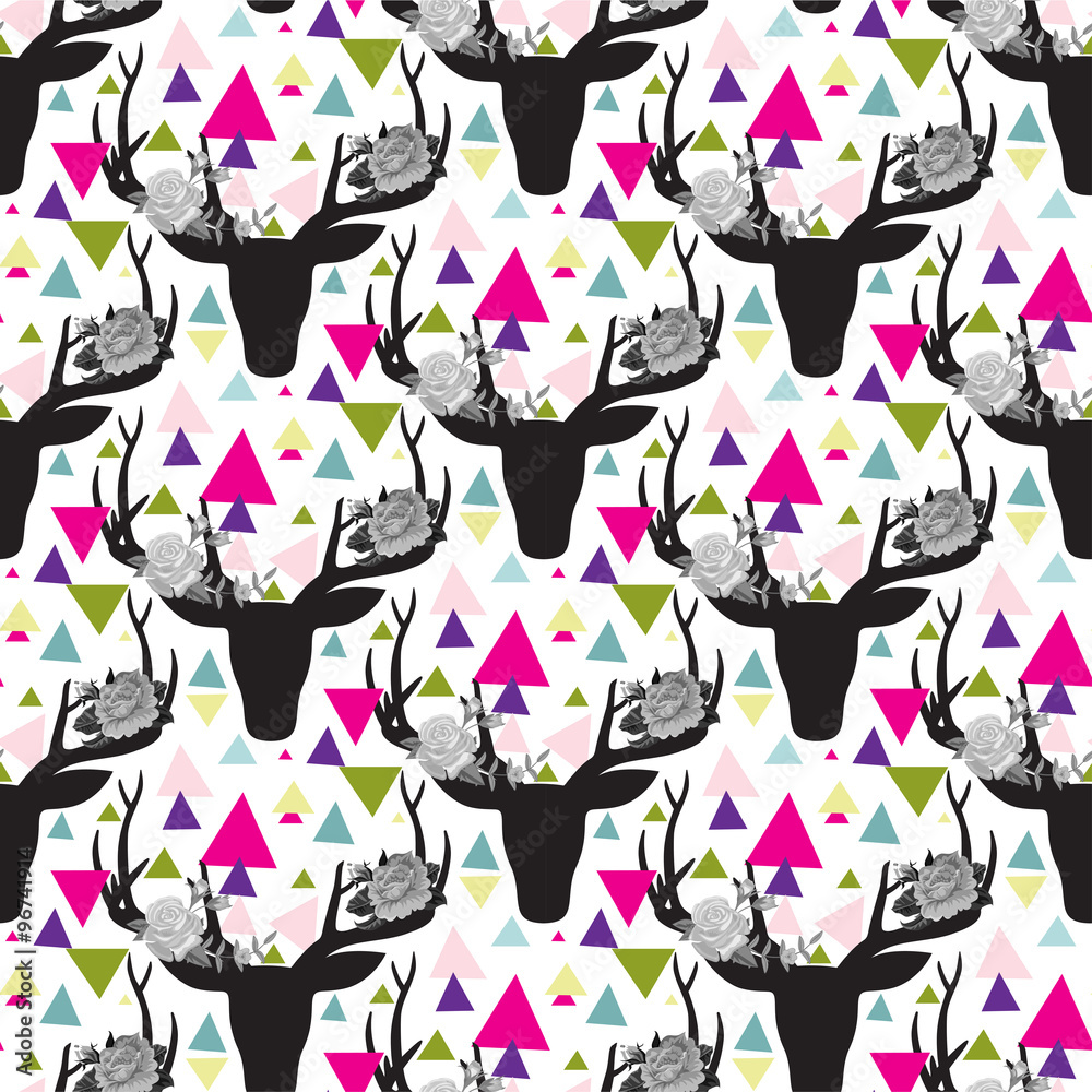 Fototapeta Hipster seamless pattern with