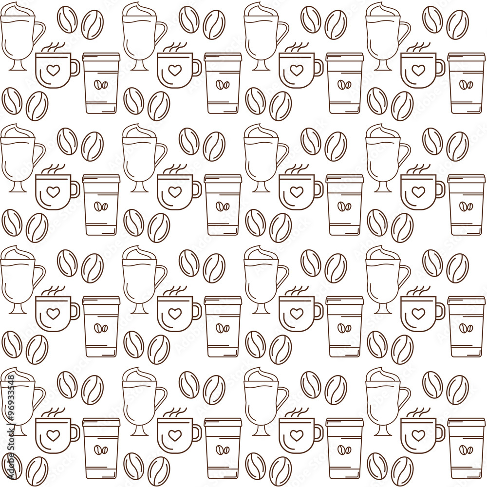 Tapeta coffe seamless pattern
