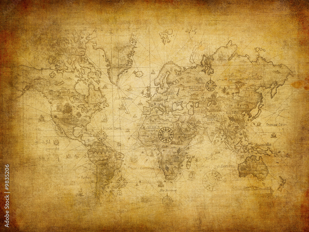 Obraz na płótnie ancient map of the world.