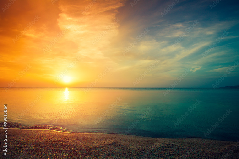 Obraz Pentaptyk Sunrise over sea