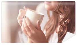 Fototapeta Beautiful young woman with cup