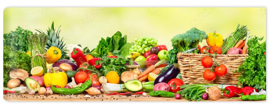 Fototapeta Organic vegetables and fruits