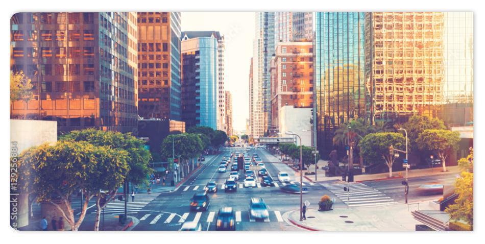 Fototapeta View of Los Angeles rush hour