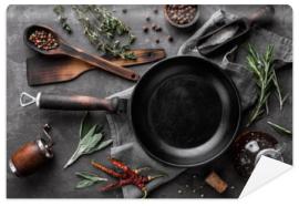 Fototapeta dark culinary background with