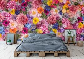 Fototapeta Multi-colored flower wall