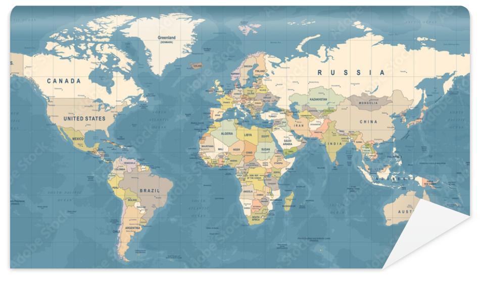Fototapeta World Map Vector. Detailed