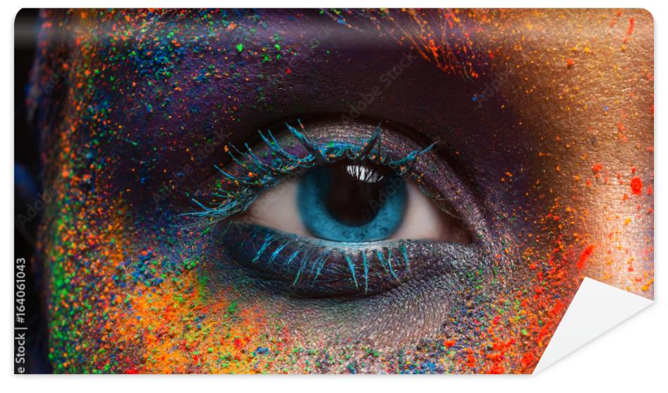 Fototapeta Eye of model with colorful art