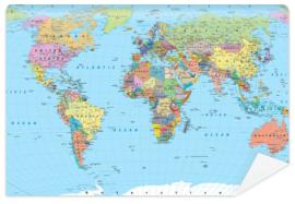 Fototapeta Colored World Map - borders,
