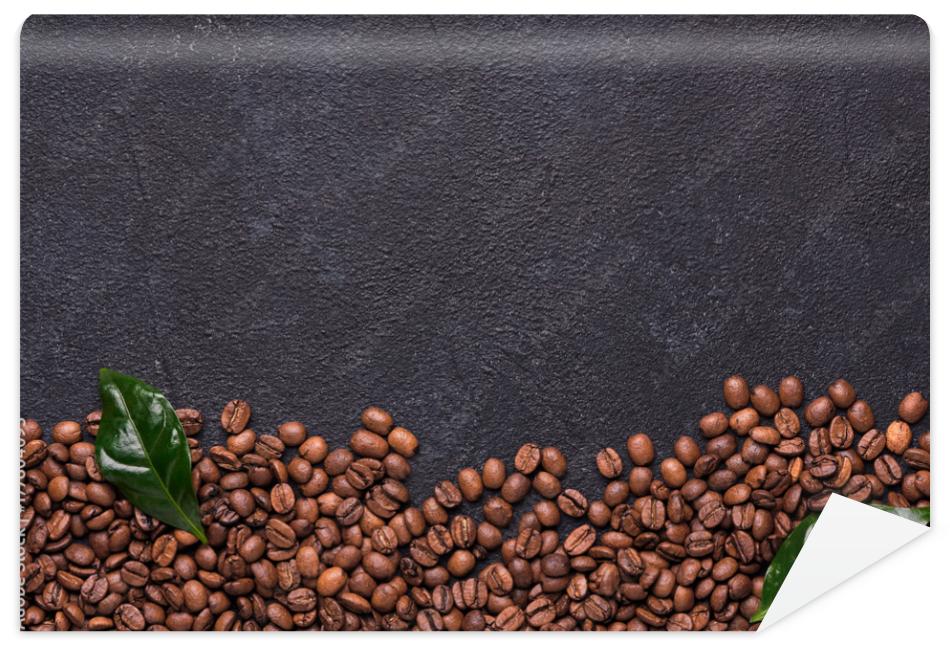 Fototapeta Coffe beans with coffe leaves