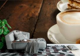 Fototapeta Cup of hot cappuccino coffee