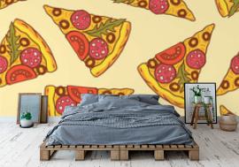 Fototapeta Pizza pattern. Vector color