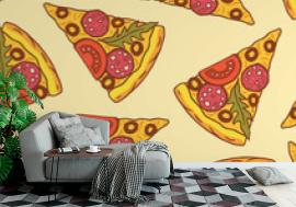 Fototapeta Pizza pattern. Vector color