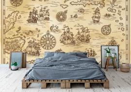 Fototapeta Ancient pirate map of the
