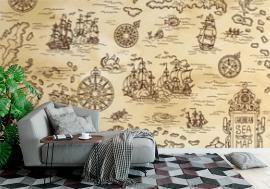Fototapeta Ancient pirate map of the