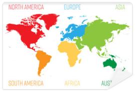 Fototapeta World map divided into six