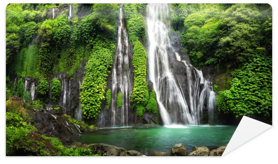 Fototapeta Jungle waterfall cascade in