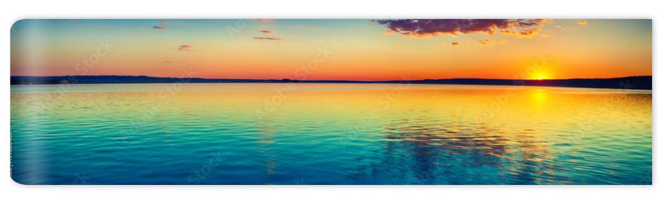 Fototapeta Sunset over the lake. Amazing