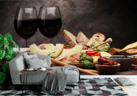 Fototapeta Italian antipasti wine snacks