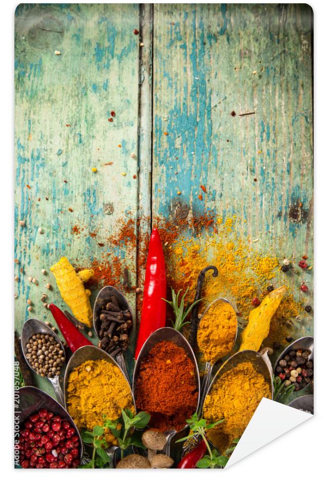 Fototapeta Various colorful spices on