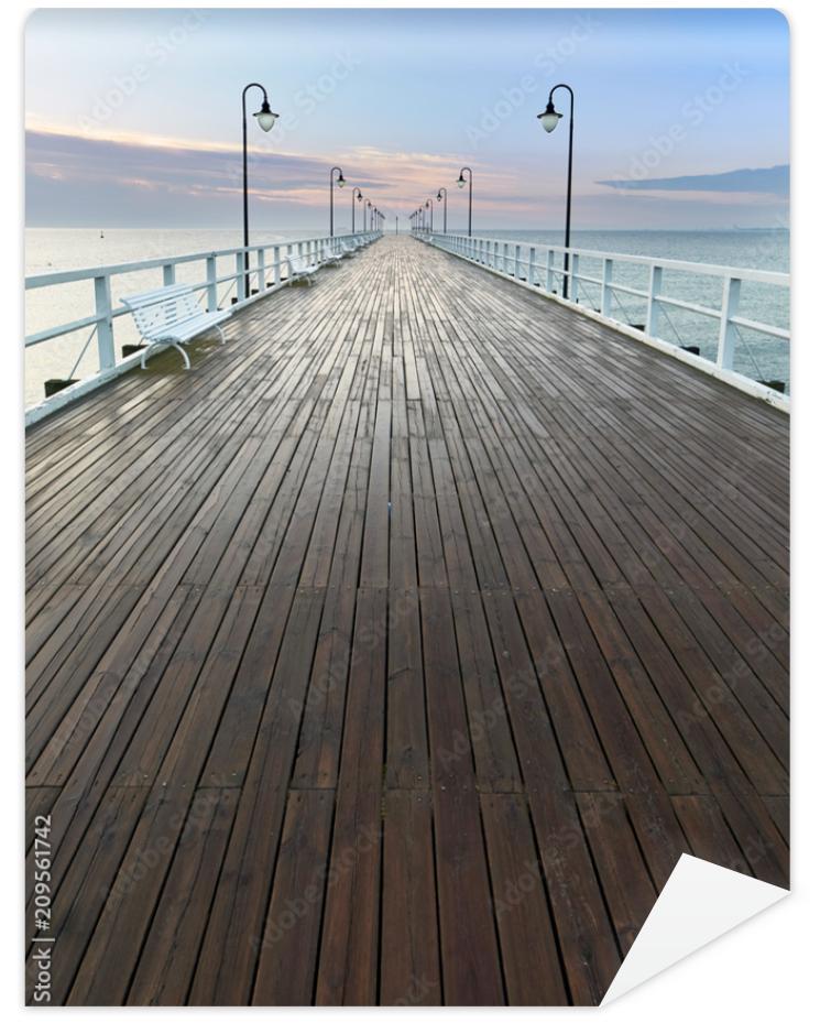 Fototapeta Wooden pier at sea shore,