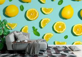 Fototapeta Fresh lemon pattern on a