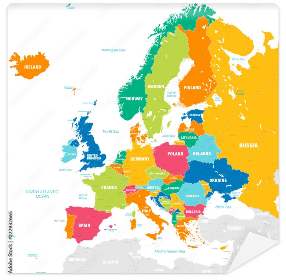 Fototapeta Colorful Vector map of Europe