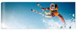 Fototapeta Skiing. Jumping skier. Extreme