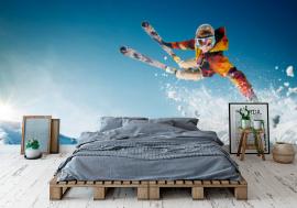 Fototapeta Skiing. Jumping skier. Extreme