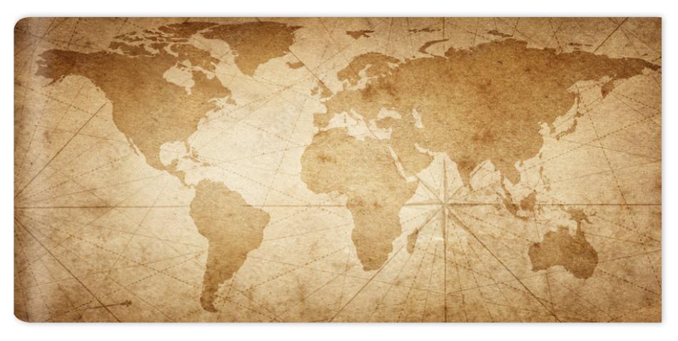 Fototapeta Old map of the world on a old