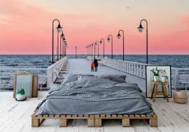 Fototapeta pier in baltic sea winter