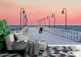 Fototapeta pier in baltic sea winter