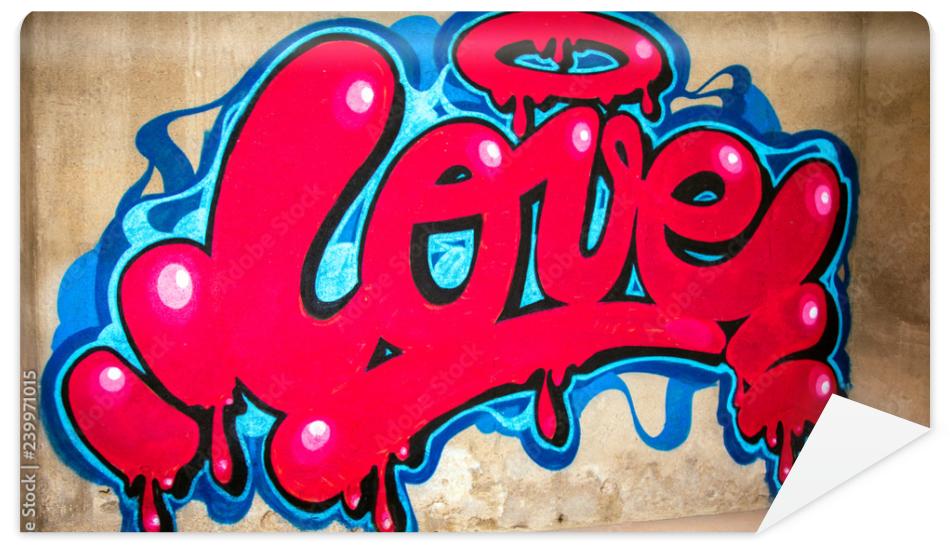 Fototapeta graffiti of word love on a