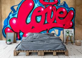 Fototapeta graffiti of word love on a