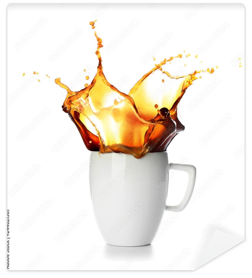 Fototapeta Splash of coffee in cup on
