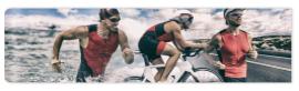 Fototapeta Triathlon sport banner man