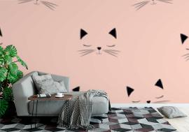 Fototapeta scandinavian cat pattern