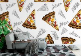 Fototapeta Pizza seamless pattern