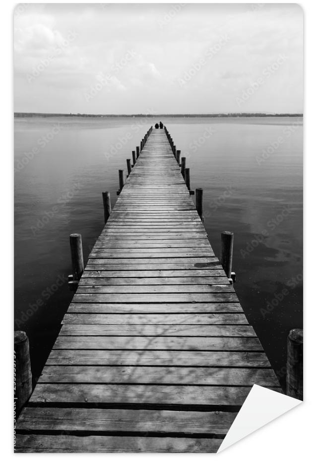Fototapeta Wooden pier at silence lake,