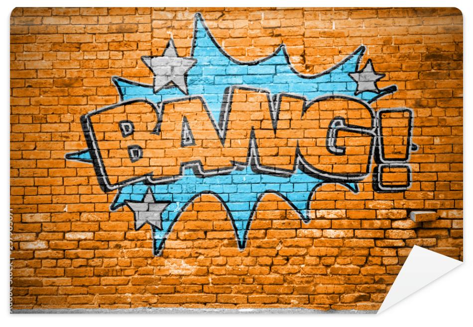 Fototapeta Bang! Comic Ziegelsteinmauer