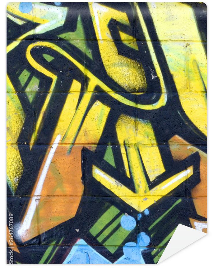 Fototapeta Fragment of colored street art