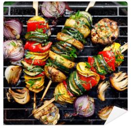 Fototapeta Vegetarian skewers, grilled