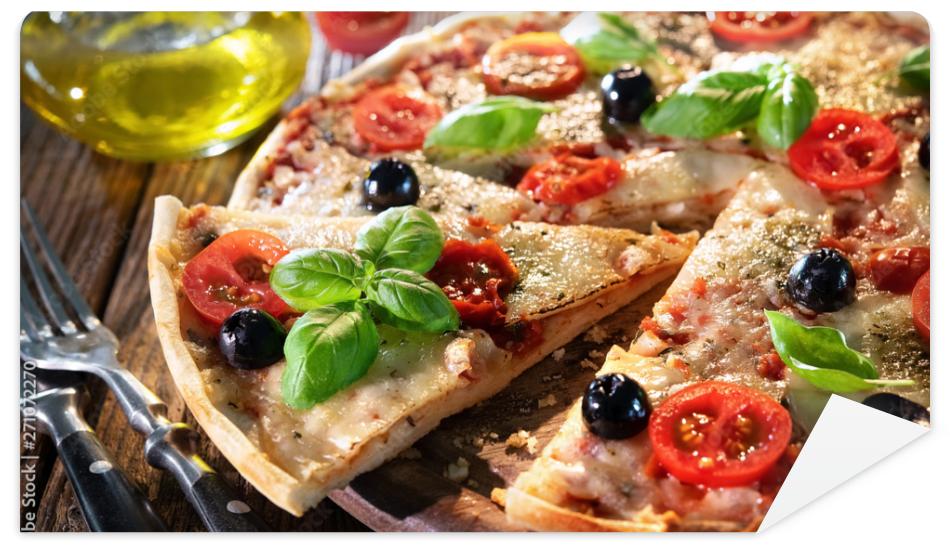 Fototapeta Italian pizza with mozzarella