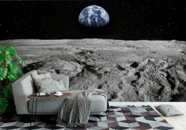 Fototapeta View of Moon limb with Earth