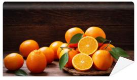 Fototapeta fresh orange fruits with